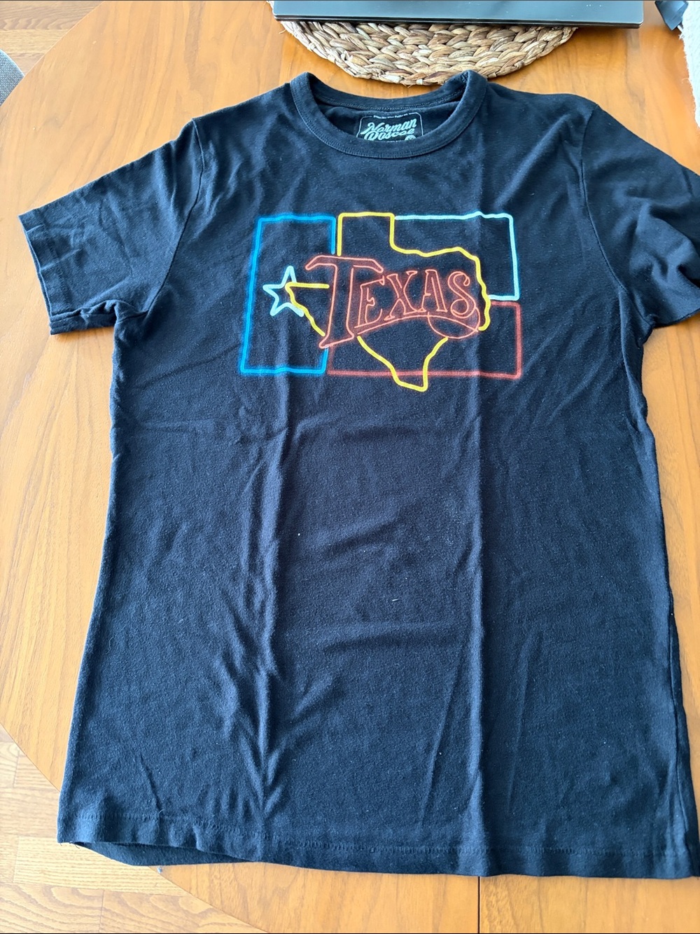 Black Texas Graphic Tee Neon Outline